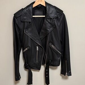 All Saints Balfern Leather Biker Jacket Size US6